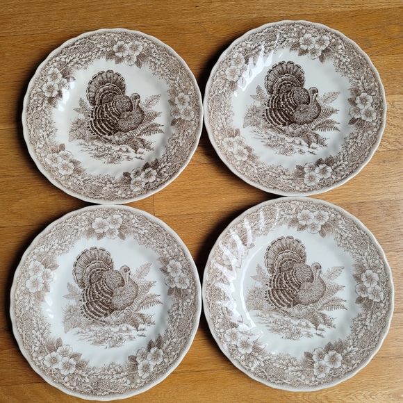 Queens Myott Thansgiving Set Of 4 Salad Plates - Picture 1 of 13